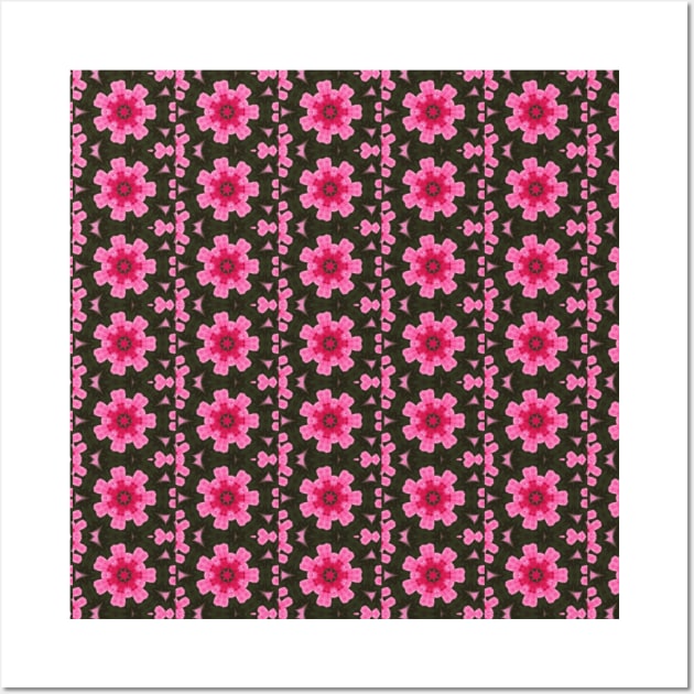 Pink Flowers Columns Pattern Wall Art by wagnerps